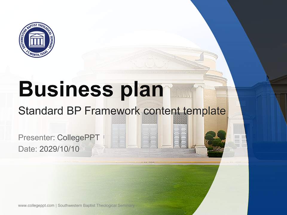 Southwestern Baptist Theological Seminary Competition/Entrepreneurship Contest PPT Template4:3 ratio PPT effect preview image9