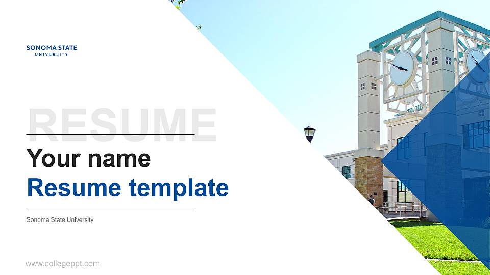 Sonoma State University Resume PPT Template16:9 ratio PPT effect preview image