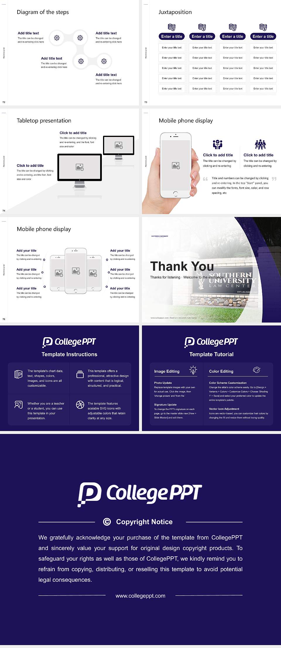 Southern University Law Center Competition/Entrepreneurship Contest PPT Template4:3 ratio PPT effect preview image9