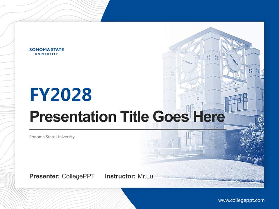 Sonoma State University Academic Presentation/Research Findings Report PPT Template4:3 ratio PPT effect preview image5