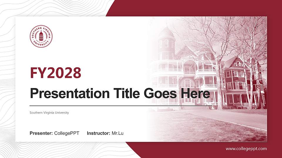 Southern Virginia University Academic Presentation/Research Findings Report PPT Template16:9 ratio PPT effect preview image