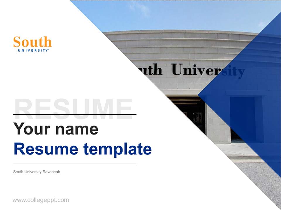 South University-Savannah Resume PPT Template4:3 ratio PPT effect preview image5