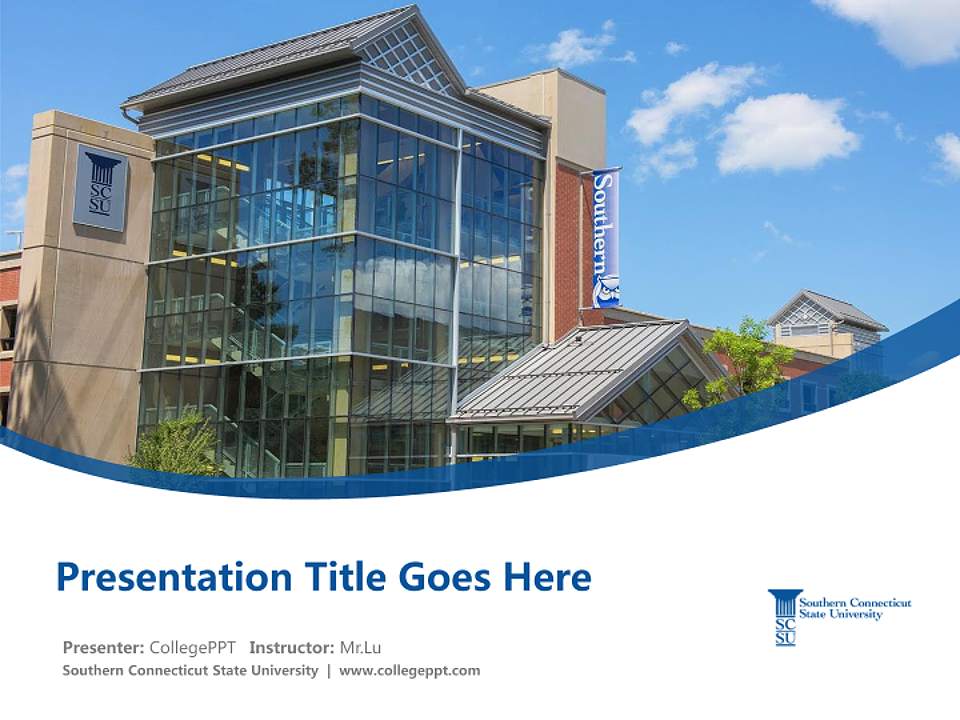 Southern Connecticut State University Course/Courseware Creation PPT Template4:3 ratio PPT effect preview image5
