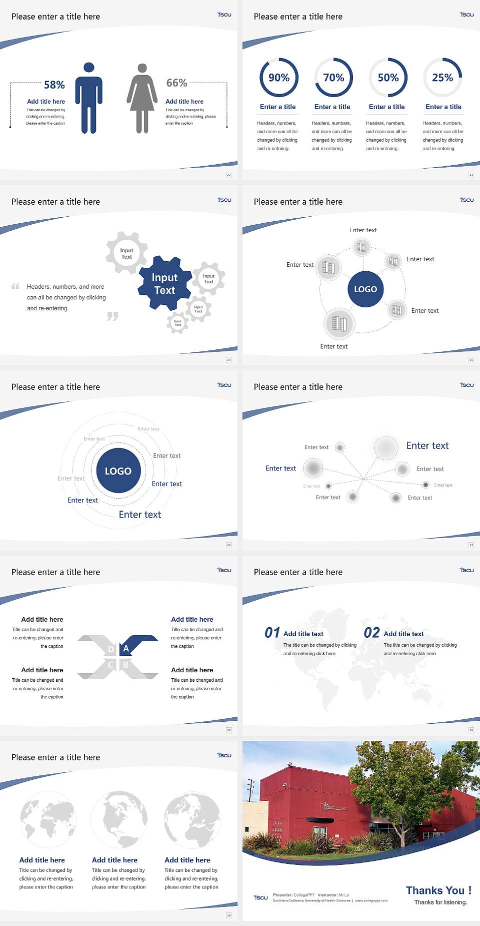 Southern California University of Health Sciences Course/Courseware Creation PPT Template4:3 ratio PPT effect preview image4