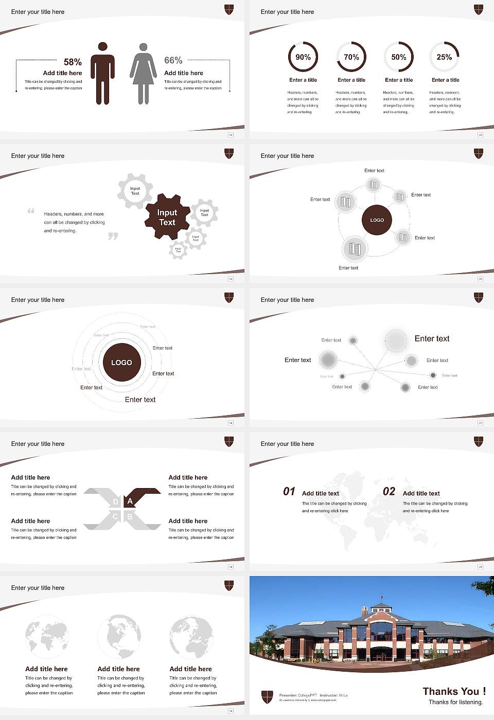 St Lawrence University Course/Courseware Creation PPT Template16:9 ratio PPT effect preview image4