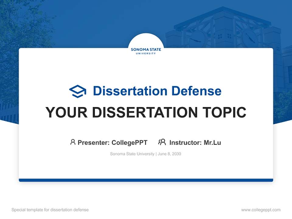 Sonoma State University Graduation Thesis Defense PPT Template4:3 ratio PPT effect preview image7