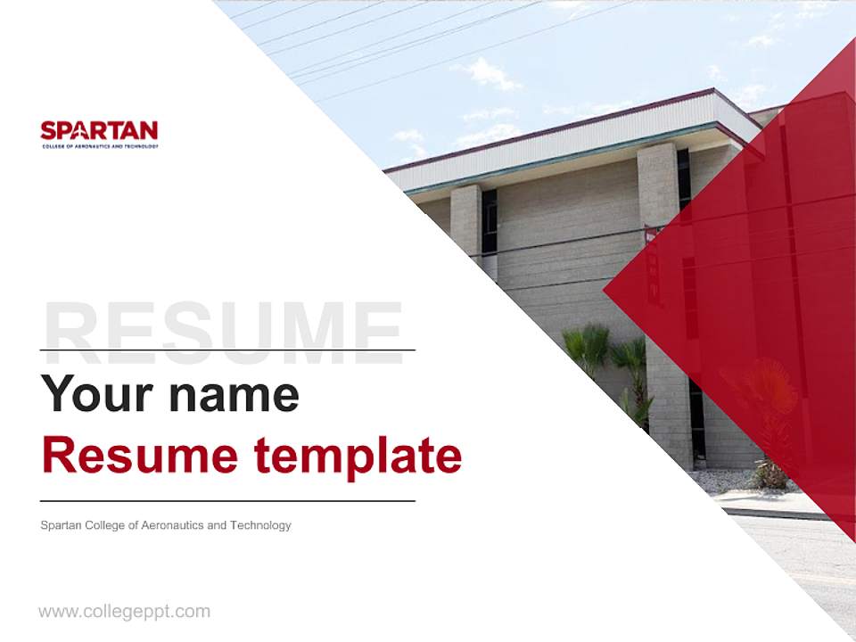 Spartan College of Aeronautics and Technology Resume PPT Template4:3 ratio PPT effect preview image5