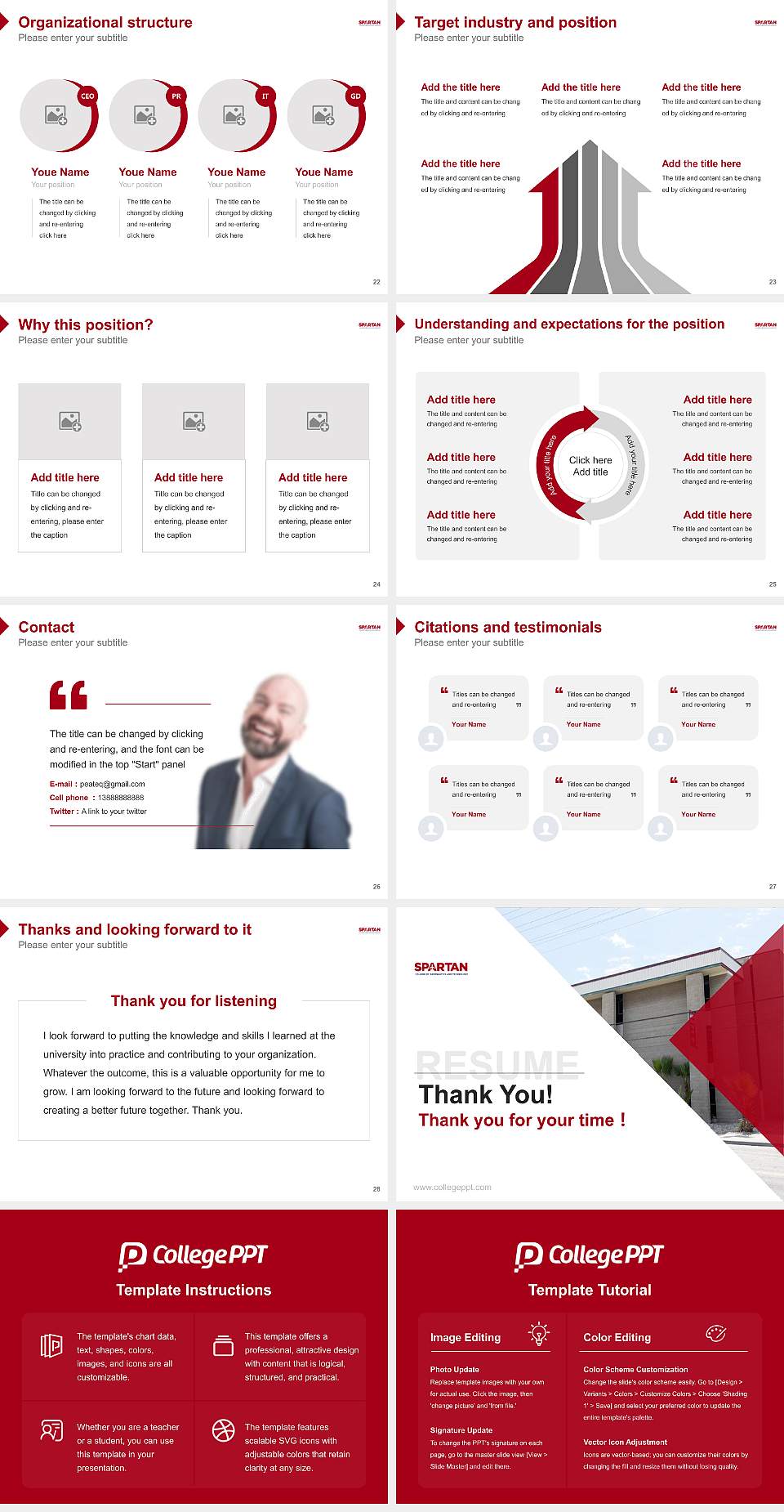 Spartan College of Aeronautics and Technology Resume PPT Template4:3 ratio PPT effect preview image4