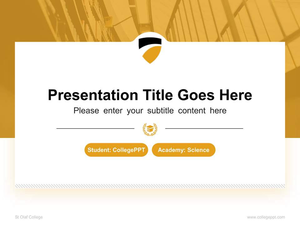 St Olaf College National Scholarship Defense PPT Template4:3 ratio PPT effect preview image4