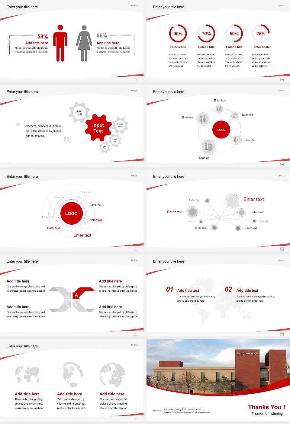 Southern Illinois University-Edwardsville Course/Courseware Creation PPT Template16:9 ratio PPT effect preview image4