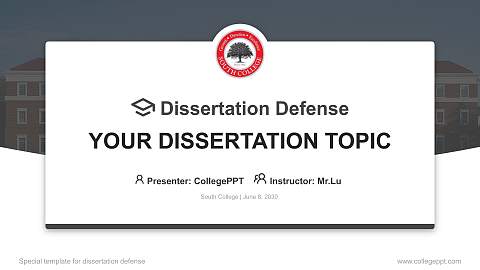 South College Graduation Thesis Defense PPT Template