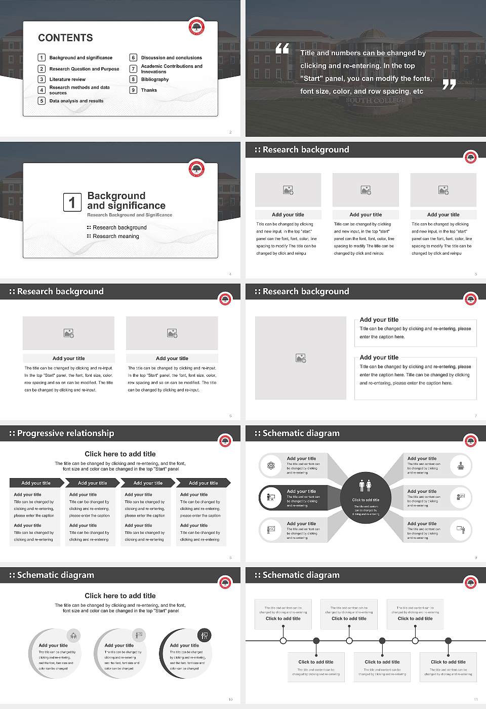 South College Graduation Thesis Defense PPT Template16:9 ratio PPT effect preview image2