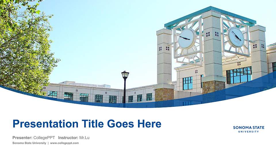 Sonoma State University Course/Courseware Creation PPT Template16:9 ratio PPT effect preview image