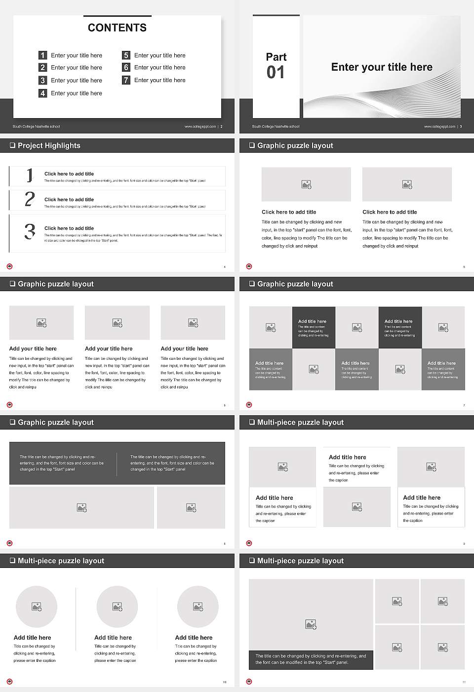South College Nashville school General Purpose PPT Template16:9 ratio PPT effect preview image2