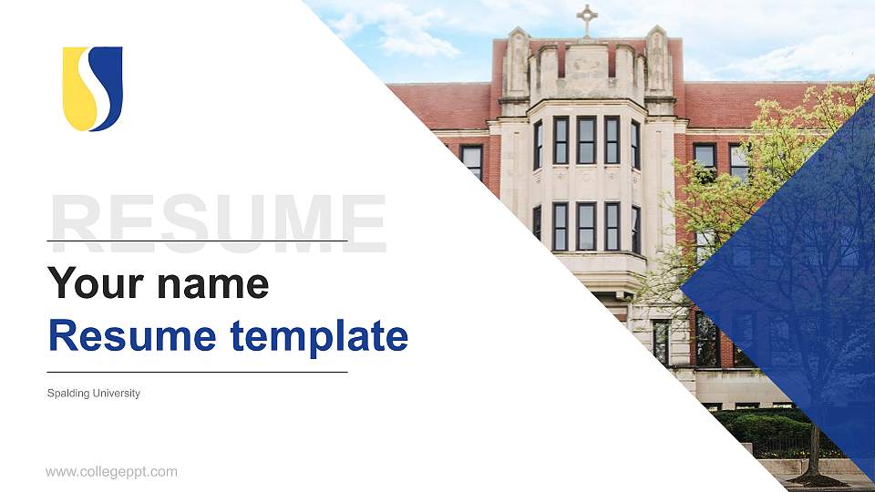 Spalding University Resume PPT Template16:9 ratio PPT effect preview image