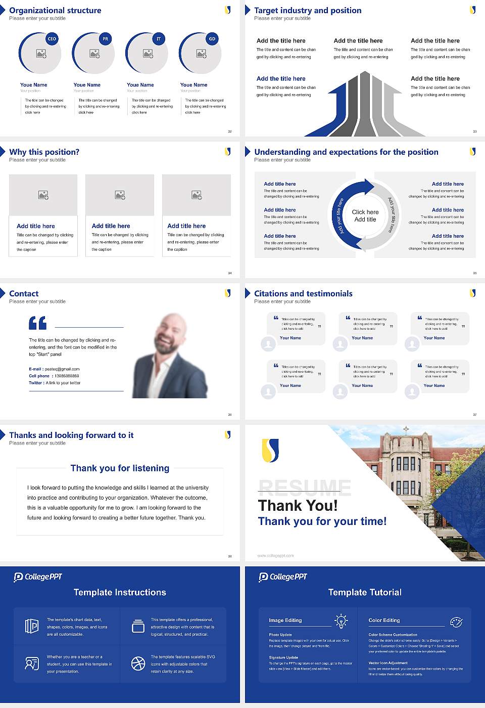 Spalding University Resume PPT Template16:9 ratio PPT effect preview image4
