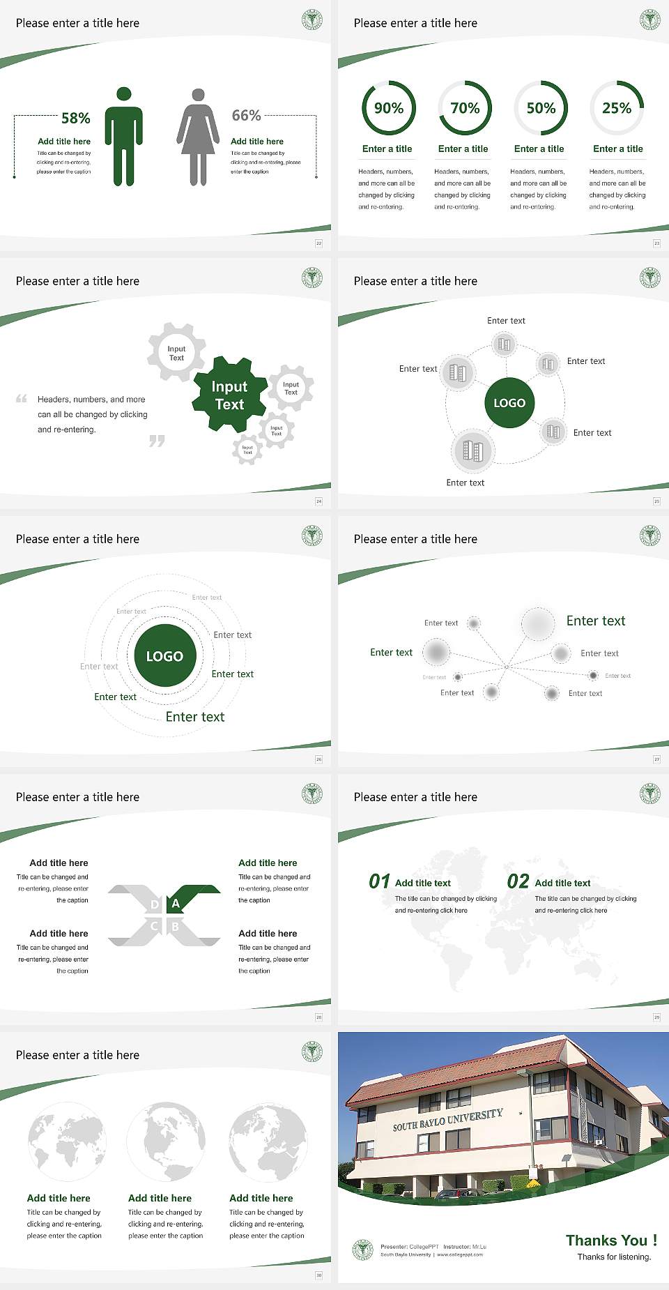 South Baylo University Course/Courseware Creation PPT Template4:3 ratio PPT effect preview image4