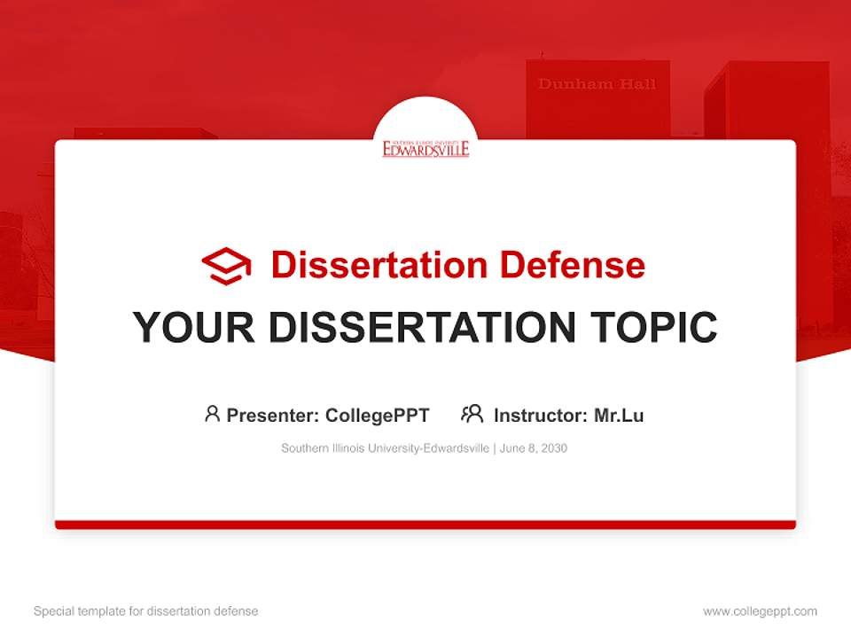 Southern Illinois University-Edwardsville Graduation Thesis Defense PPT Template4:3 ratio PPT effect preview image7
