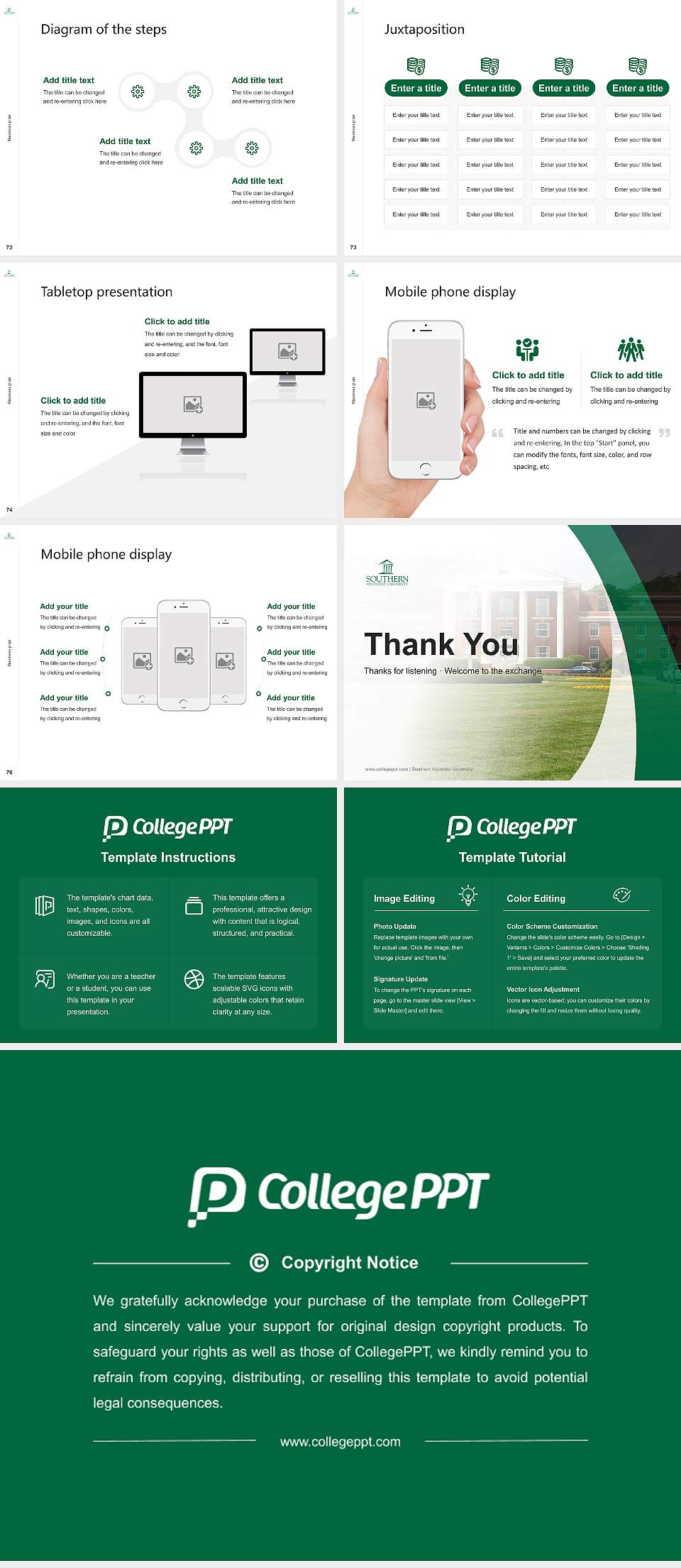 Southern Adventist University Competition/Entrepreneurship Contest PPT Template4:3 ratio PPT effect preview image9