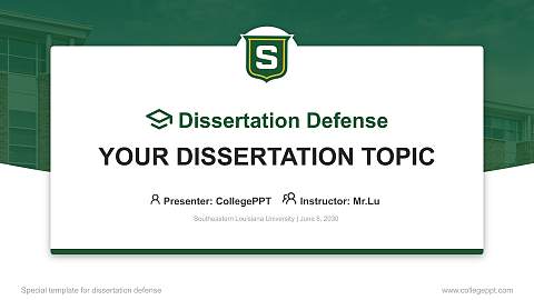 Southeastern Louisiana University Graduation Thesis Defense PPT Template
