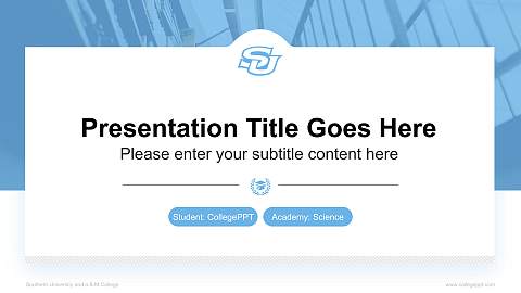 Southern University and a & M College National Scholarship Defense PPT Template