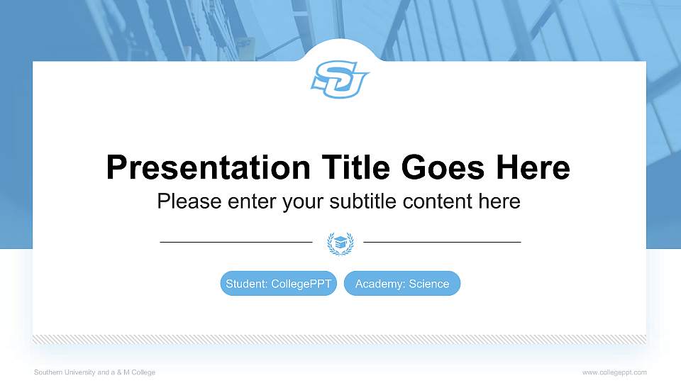 Southern University and a & M College National Scholarship Defense PPT Template16:9 ratio PPT effect preview image