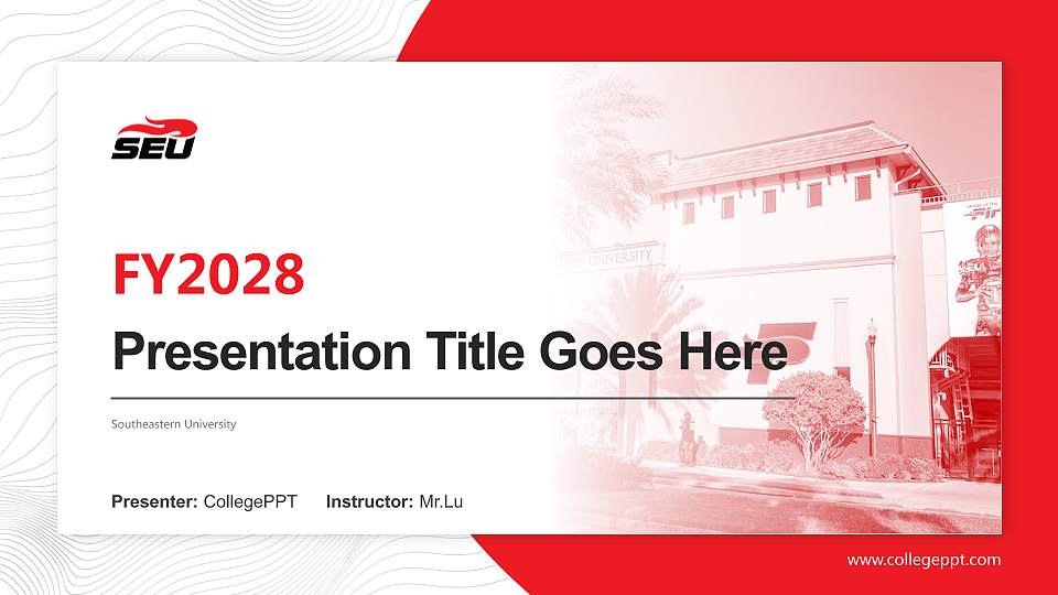 Southeastern University Academic Presentation/Research Findings Report PPT Template16:9 ratio PPT effect preview image