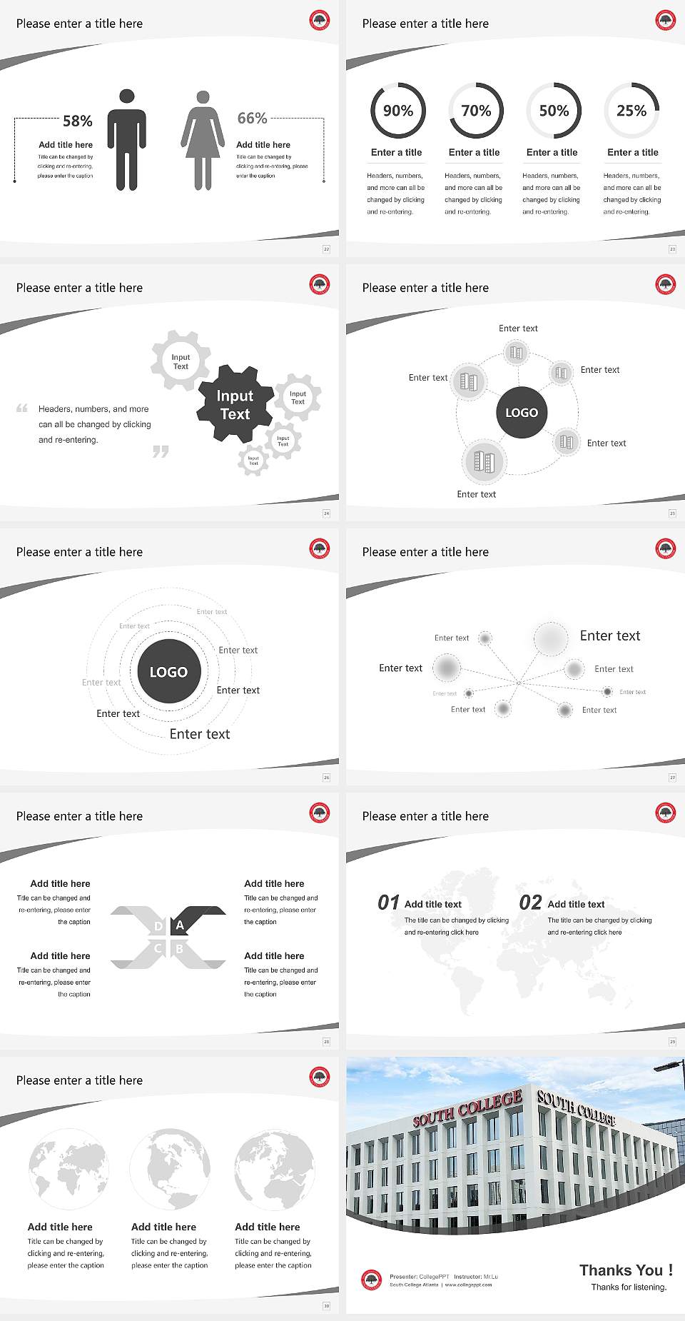 South College Atlanta Course/Courseware Creation PPT Template4:3 ratio PPT effect preview image4