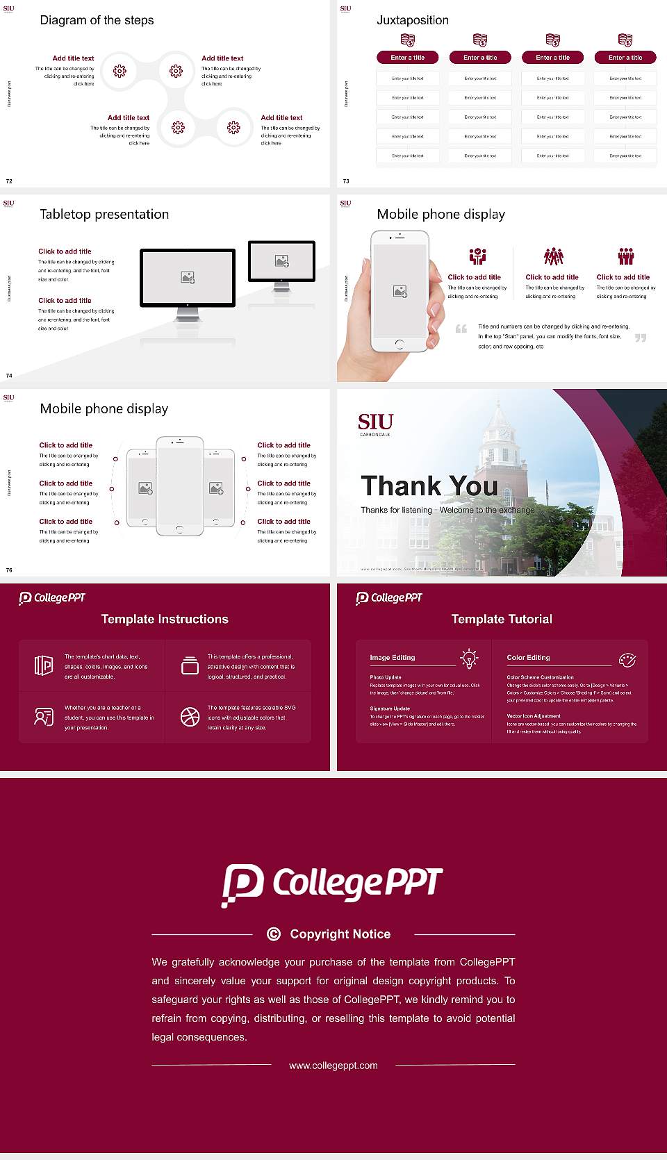 Southern Illinois University-Carbondale Competition/Entrepreneurship Contest PPT Template16:9 ratio PPT effect preview image9