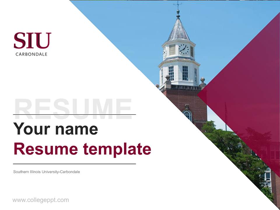 Southern Illinois University-Carbondale Resume PPT Template4:3 ratio PPT effect preview image5