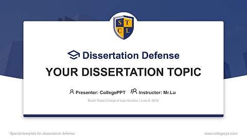 South Texas College of Law Houston Graduation Thesis Defense PPT Template