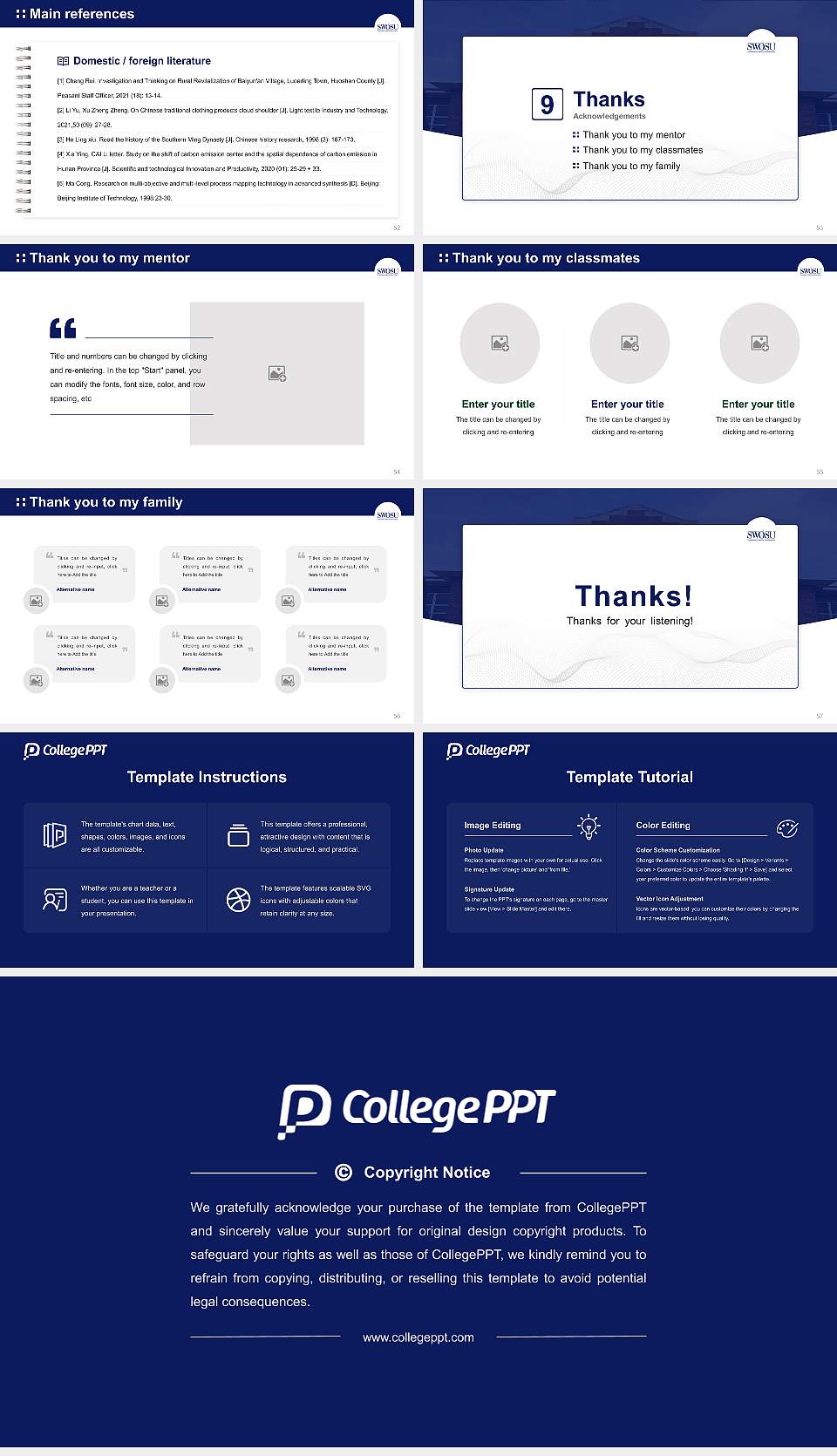 Southwestern Oklahoma State University Graduation Thesis Defense PPT Template16:9 ratio PPT effect preview image7