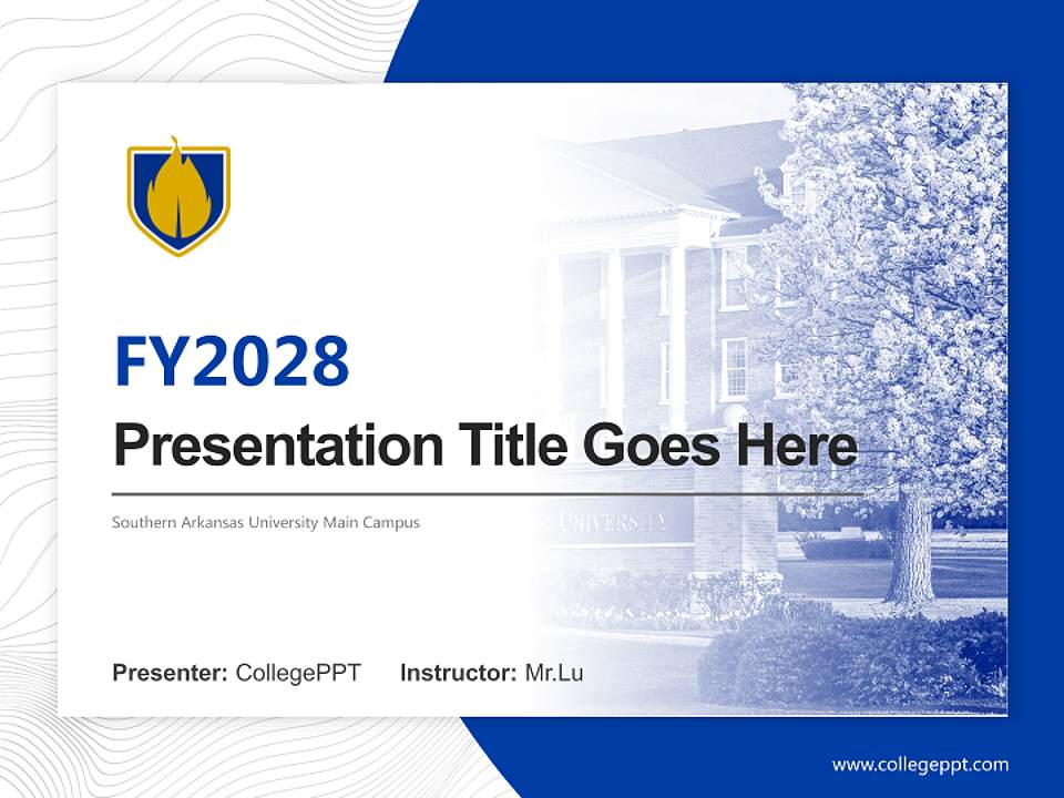 Southern Arkansas University Main Campus Academic Presentation/Research Findings Report PPT Template4:3 ratio PPT effect preview image5