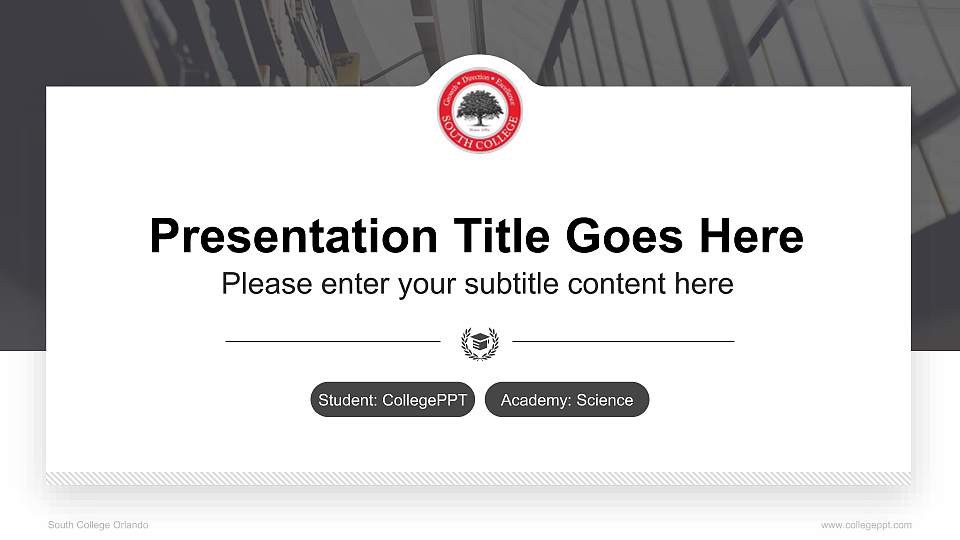 South College Orlando National Scholarship Defense PPT Template16:9 ratio PPT effect preview image
