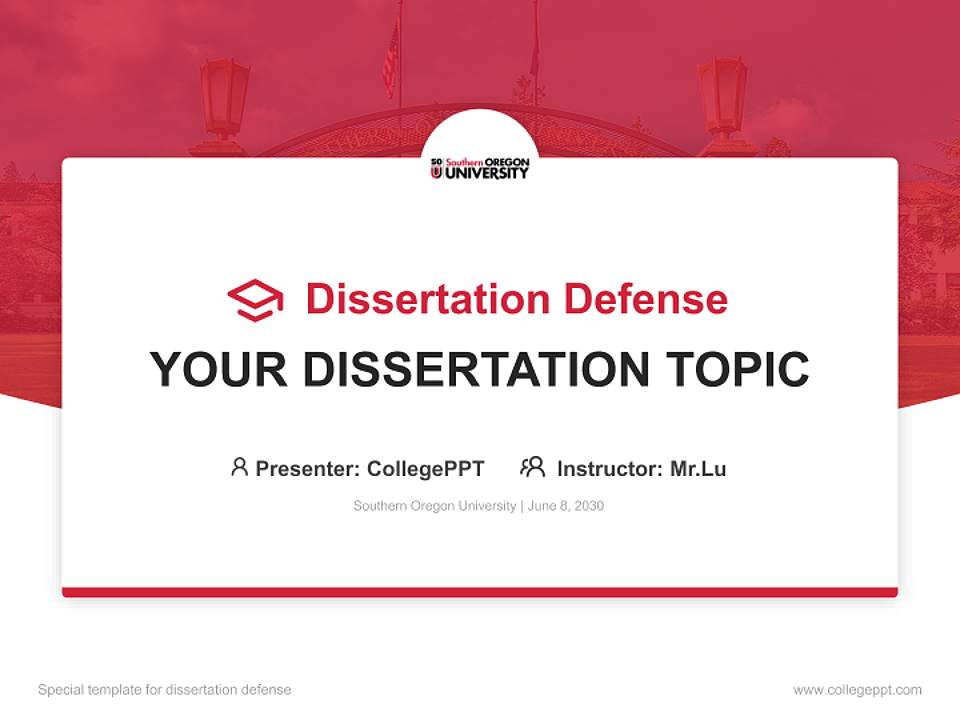 Southern Oregon University Graduation Thesis Defense PPT Template4:3 ratio PPT effect preview image7