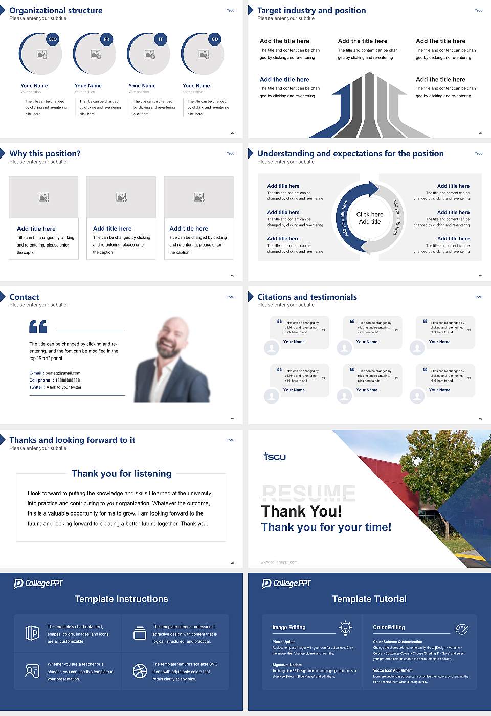 Southern California University of Health Sciences Resume PPT Template16:9 ratio PPT effect preview image4