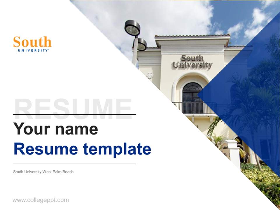 South University-West Palm Beach Resume PPT Template4:3 ratio PPT effect preview image5