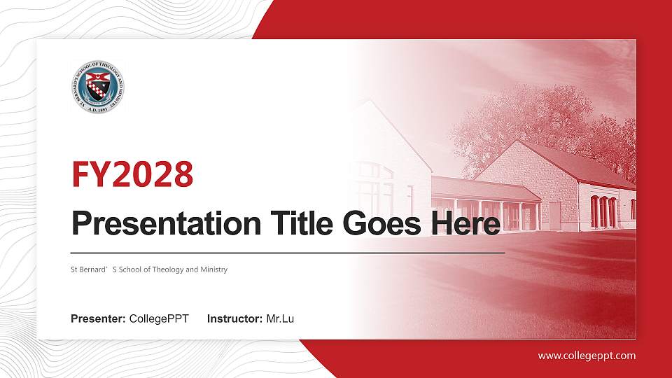 St Bernard’S School of Theology and Ministry Academic Presentation/Research Findings Report PPT Template16:9 ratio PPT effect preview image