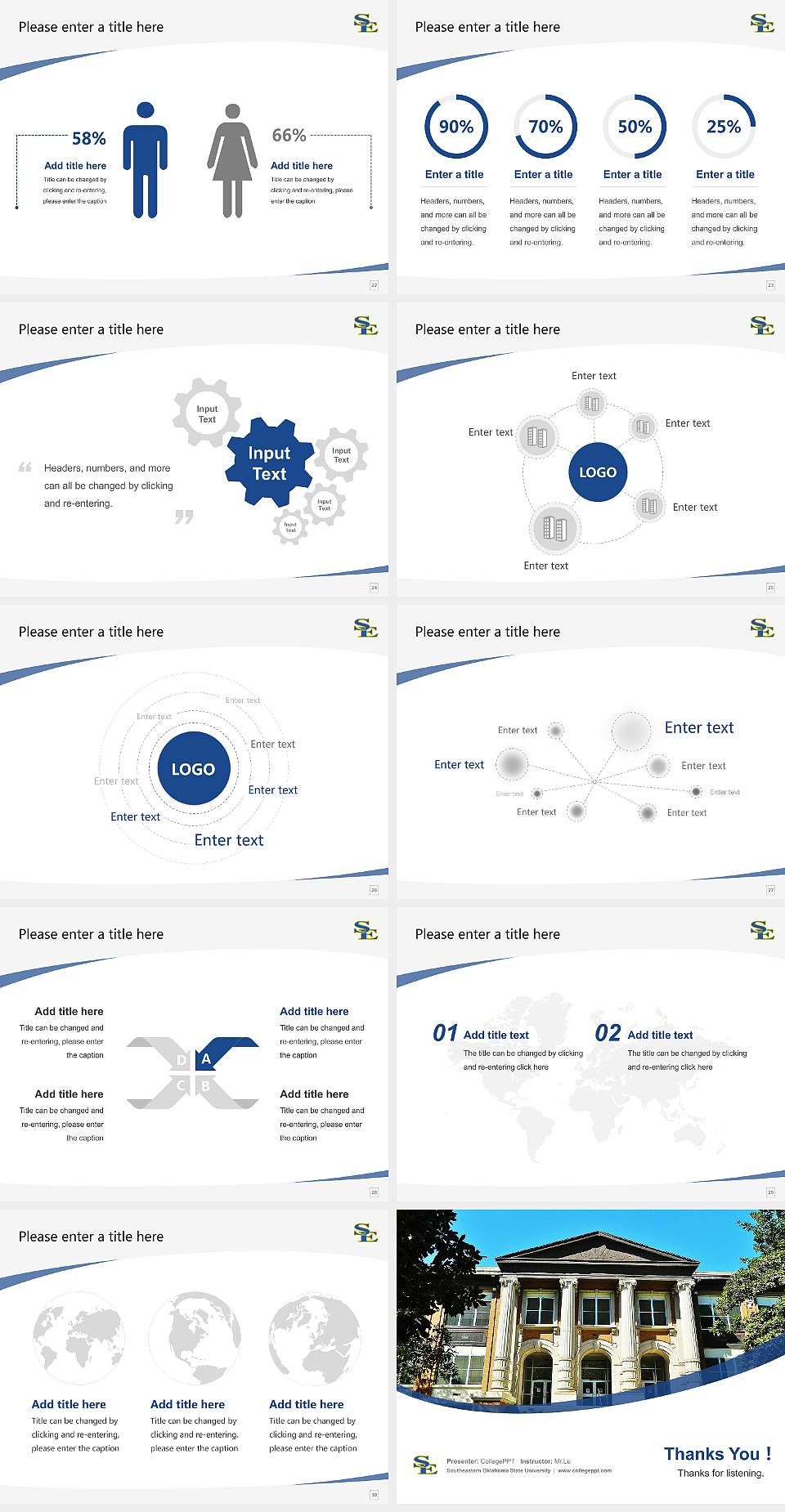 Southeastern Oklahoma State University Course/Courseware Creation PPT Template4:3 ratio PPT effect preview image4