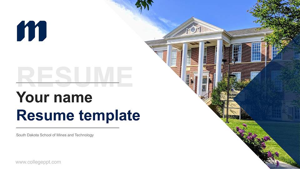 South Dakota School of Mines and Technology Resume PPT Template16:9 ratio PPT effect preview image