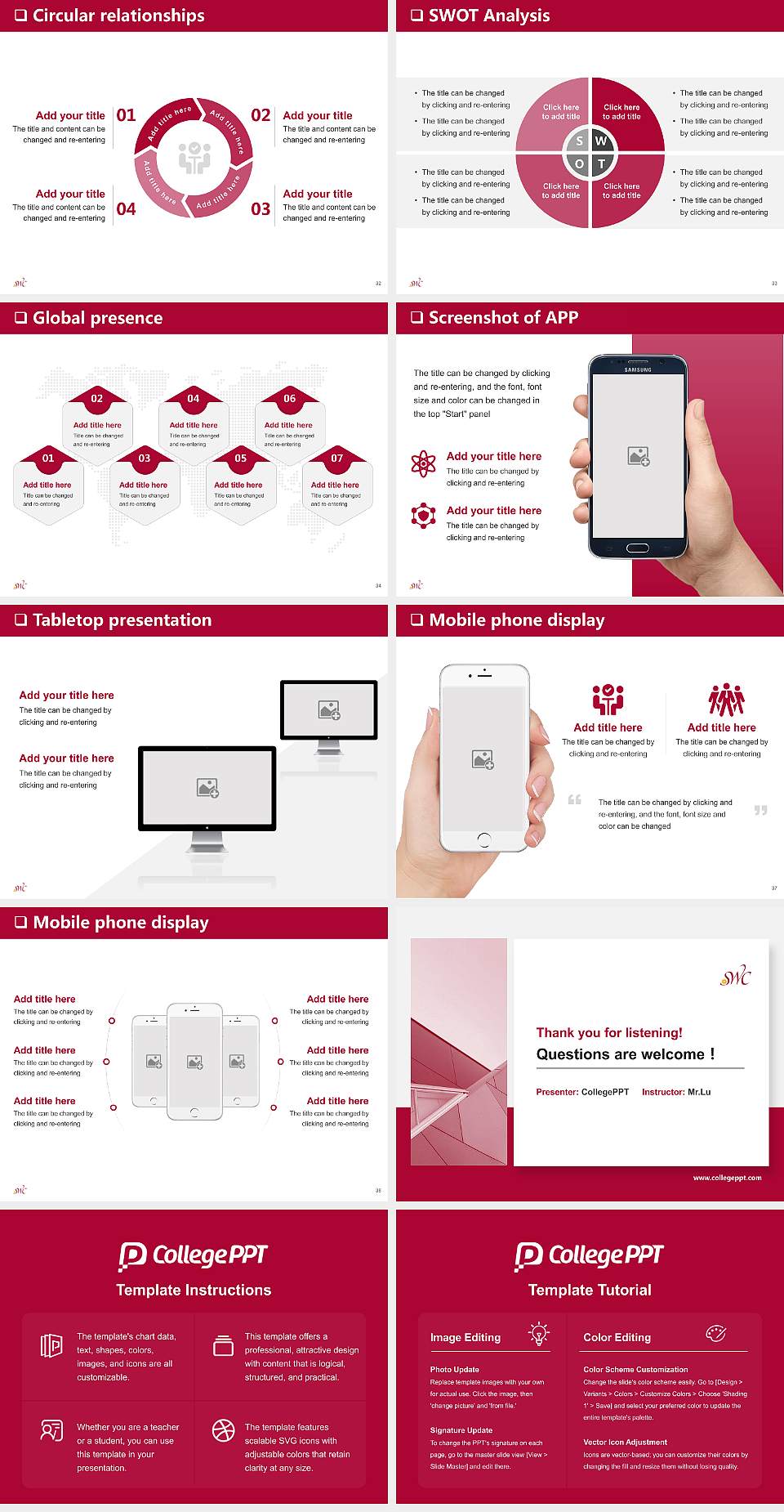 Southwestern College General Purpose PPT Template4:3 ratio PPT effect preview image5