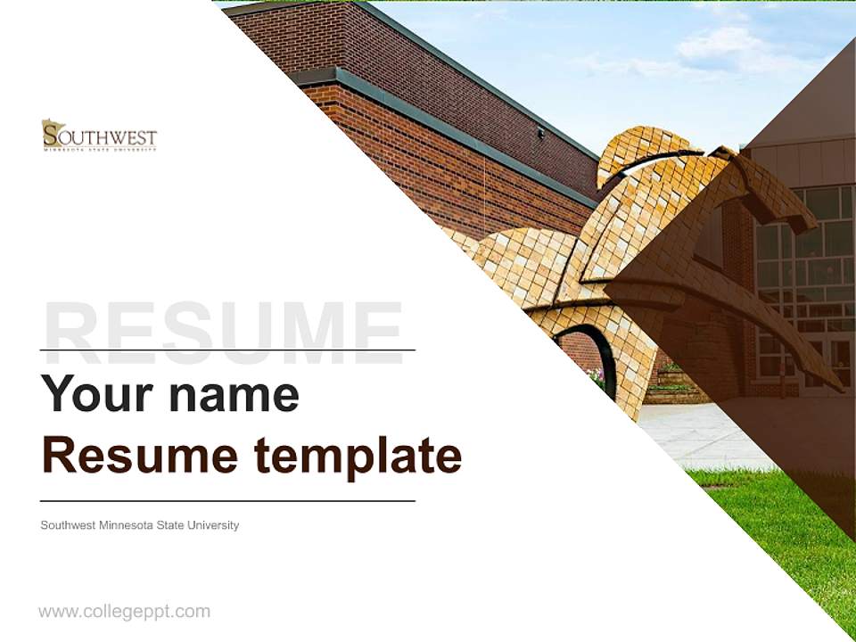 Southwest Minnesota State University Resume PPT Template4:3 ratio PPT effect preview image5