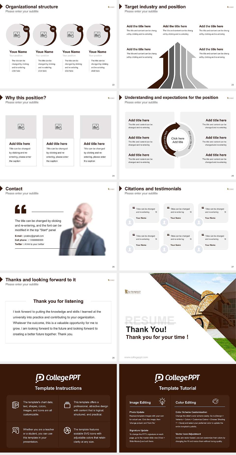 Southwest Minnesota State University Resume PPT Template4:3 ratio PPT effect preview image4