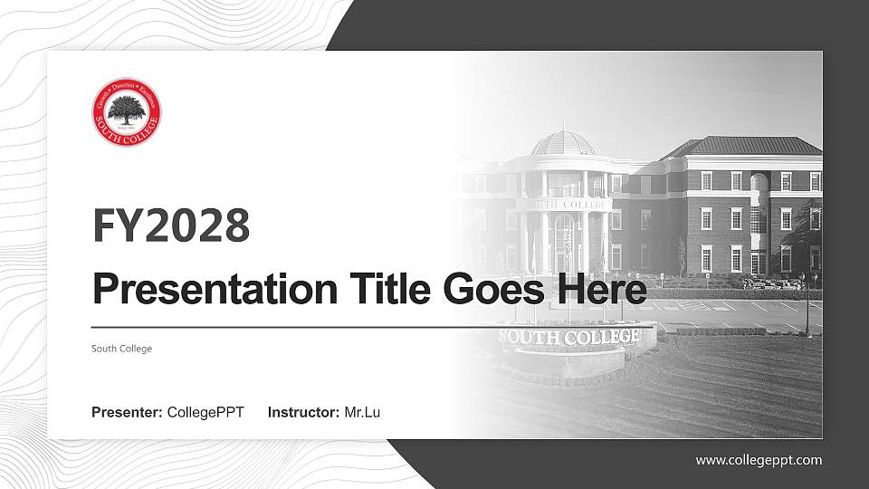 South College Academic Presentation/Research Findings Report PPT Template16:9 ratio PPT effect preview image