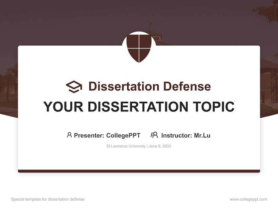 St Lawrence University Graduation Thesis Defense PPT Template4:3 ratio PPT effect preview image7