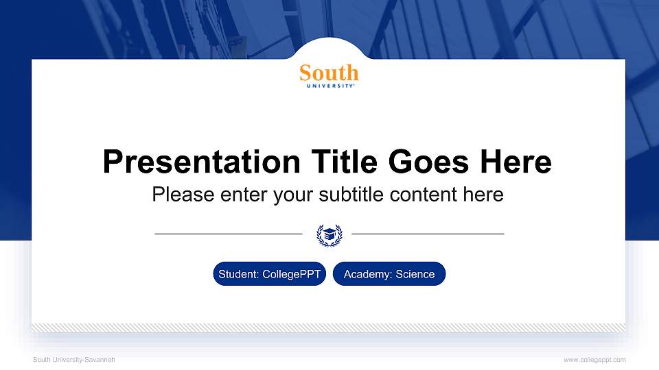 South University-Savannah National Scholarship Defense PPT Template16:9 ratio PPT effect preview image