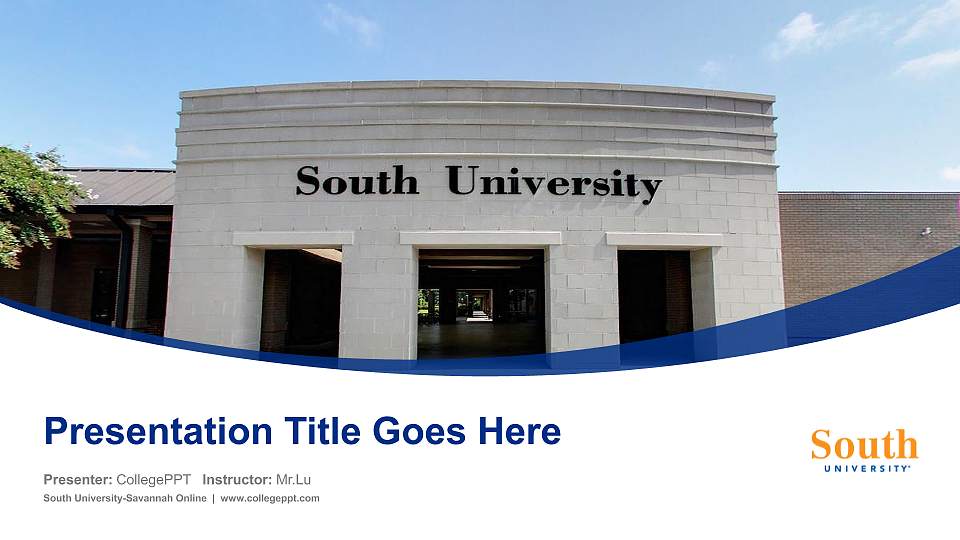 South University-Savannah Online Course/Courseware Creation PPT Template16:9 ratio PPT effect preview image