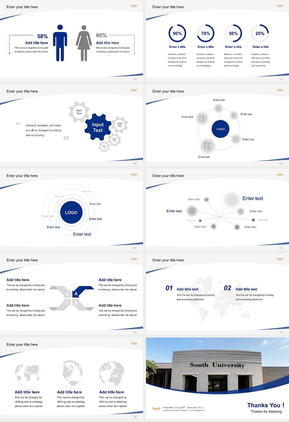 South University-Savannah Online Course/Courseware Creation PPT Template16:9 ratio PPT effect preview image4