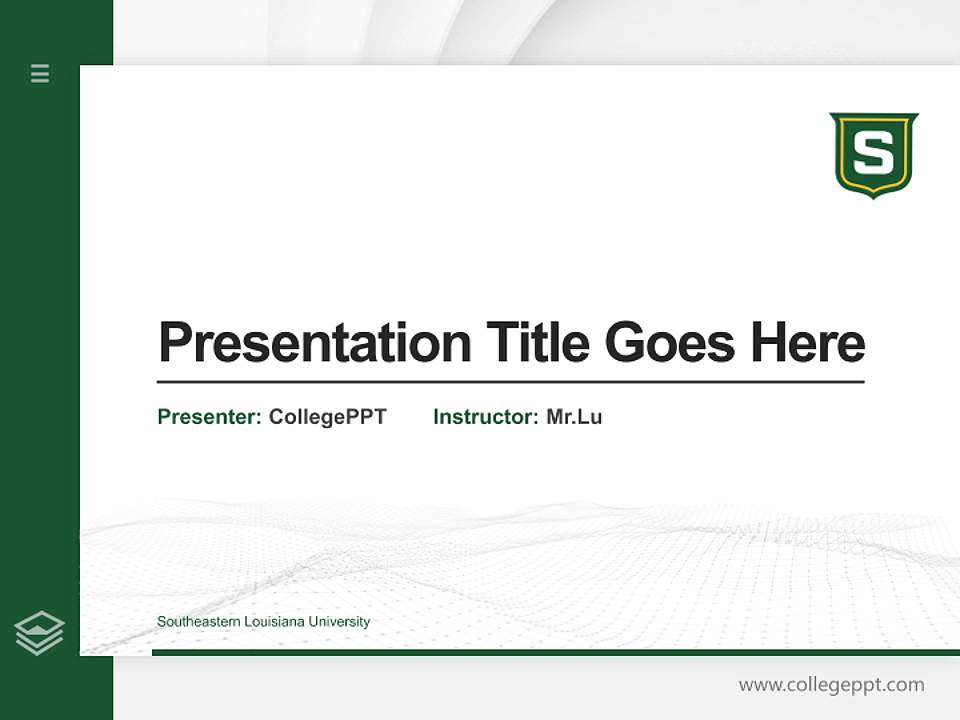 Southeastern Louisiana University Thesis Proposal/Graduation Defense PPT Template4:3 ratio PPT effect preview image5