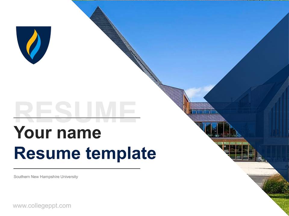 Southern New Hampshire University Resume PPT Template4:3 ratio PPT effect preview image5